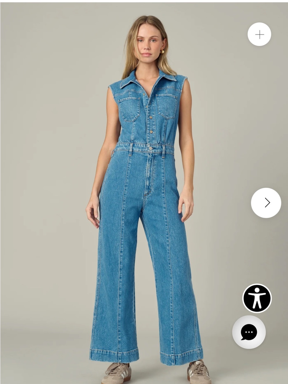 Joe's Jeans Sleeveless Wide-Leg Denim Jumpsuit - Pasha